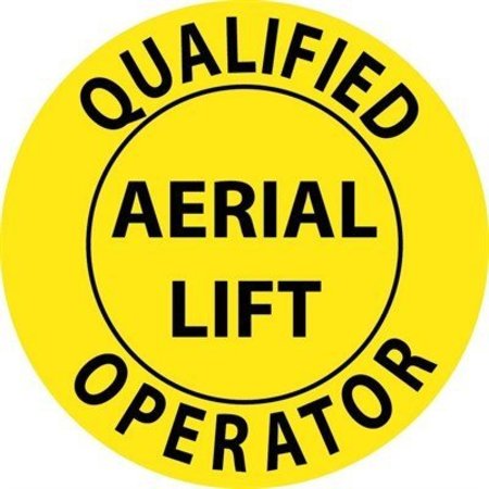 NMC Qualified Operator Aerial Lift Hard Hat Label, Pk25 HH84